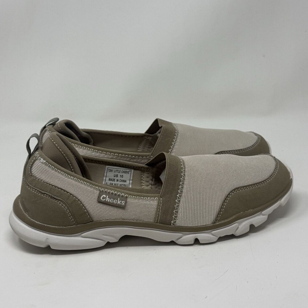 Cheeks Tony Little Snuggle Shoes Womens 10 Beige Brown Slip On Comfort Casual